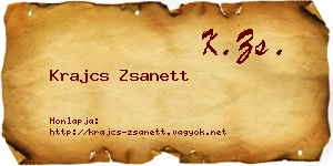 Krajcs Zsanett névjegykártya